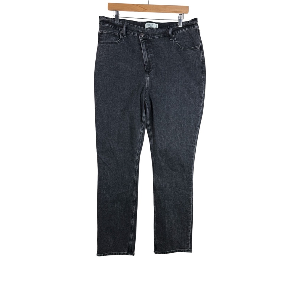 Abercrombie & Fitch The 90's Slim Straight Ultra High Rise Jeans size 14/32 Blac